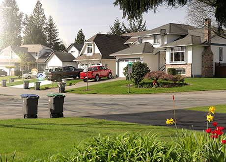 lawn trash cans neigborhood