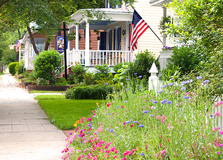 sidewalk yards home porches